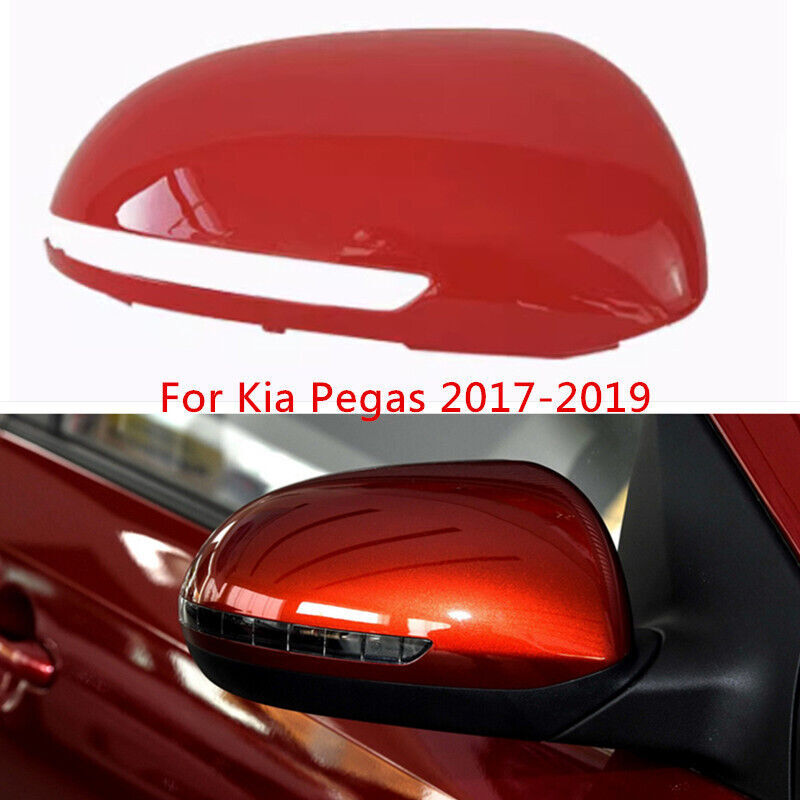Red Right Side Rearview Mirror Shell Cover Cap Fit for Kia Pegas 2017 2018-2019