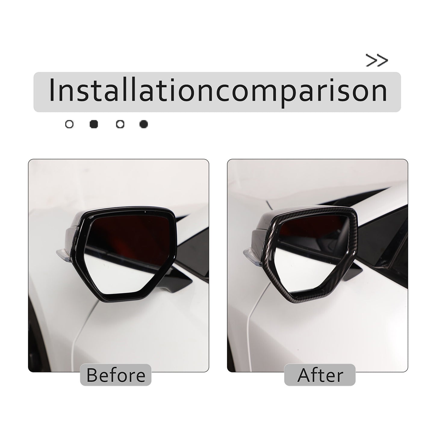 Carbon fiber style side mirror rain guards are suitable for the for Corvette C8 (2020-23). n