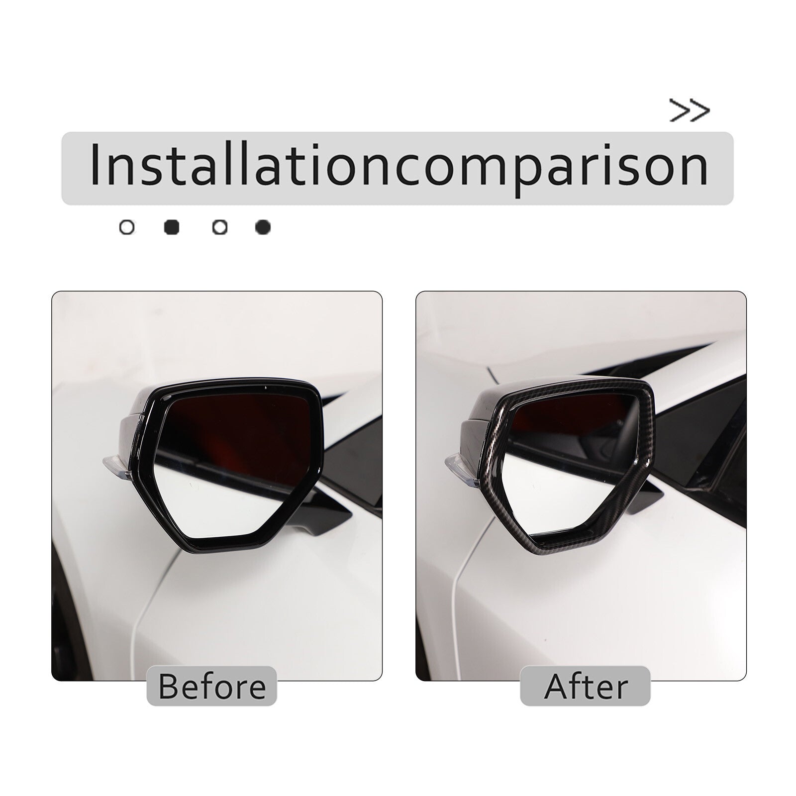 Carbon fiber style side mirror rain guards are suitable for the for Corvette C8 (2020-23). n