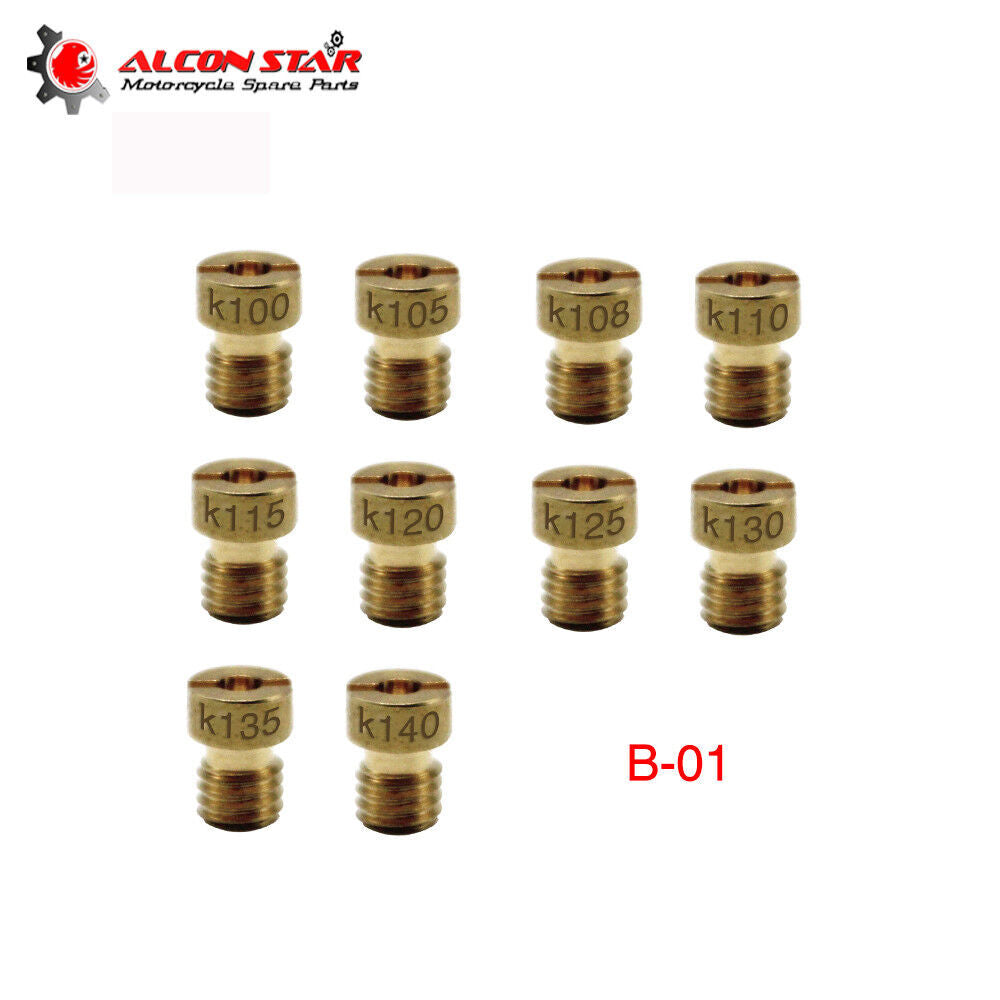 10Pcs Carburetor Main Jet Kit For CVK Carbs K100-K140 Jets Q