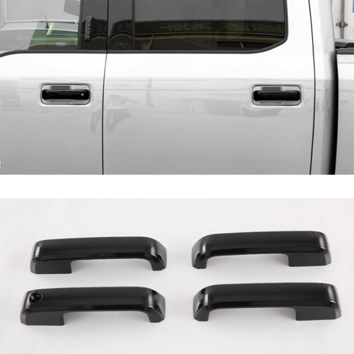 for ford  F150 F-150 2015-2020 Gloss Black Side Door Handle Molding Cover Trim 4P
