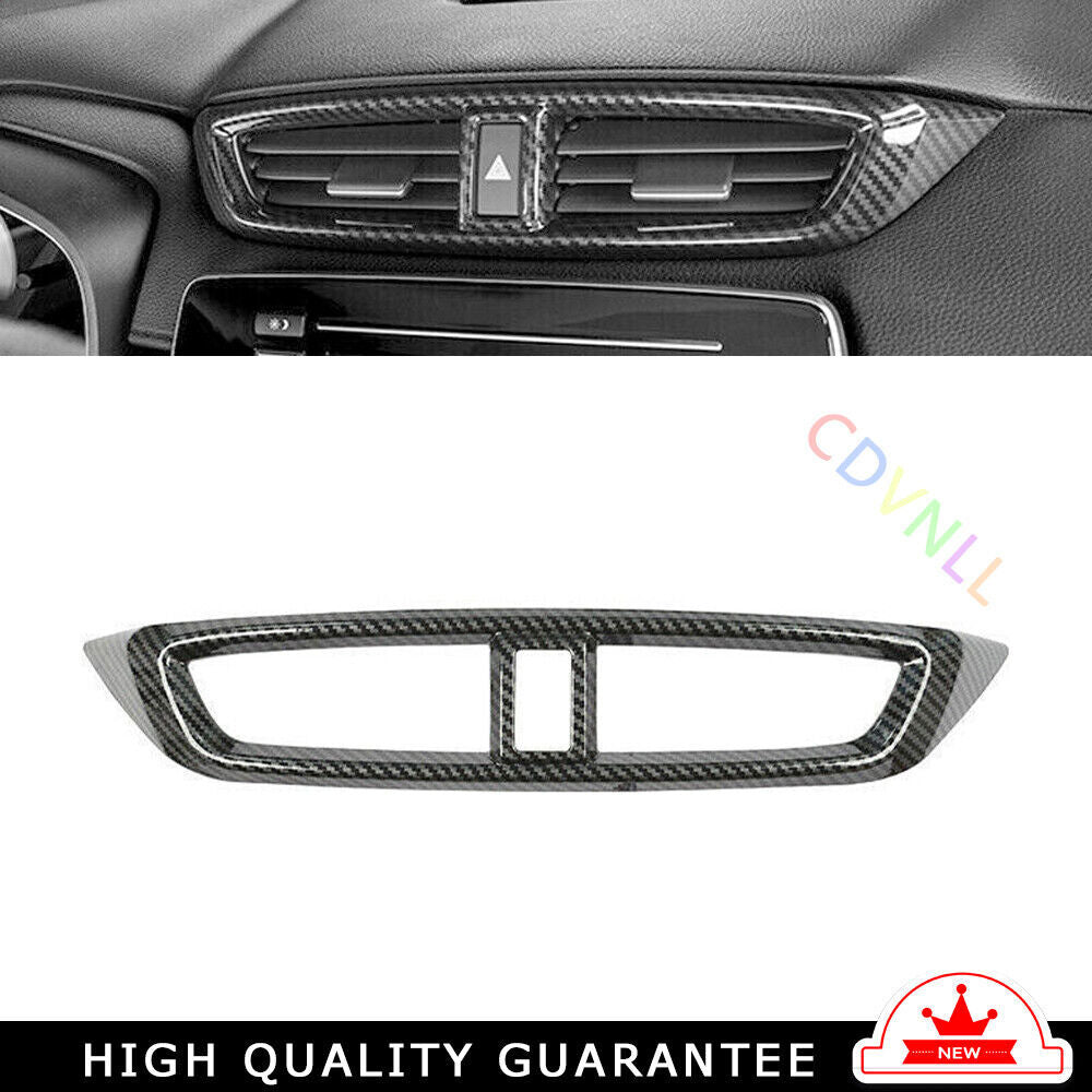 Middle Air Outlet Vent Cover Trim 1PCS for Honda CRV CR-V 2017-22 Carbon Fiber