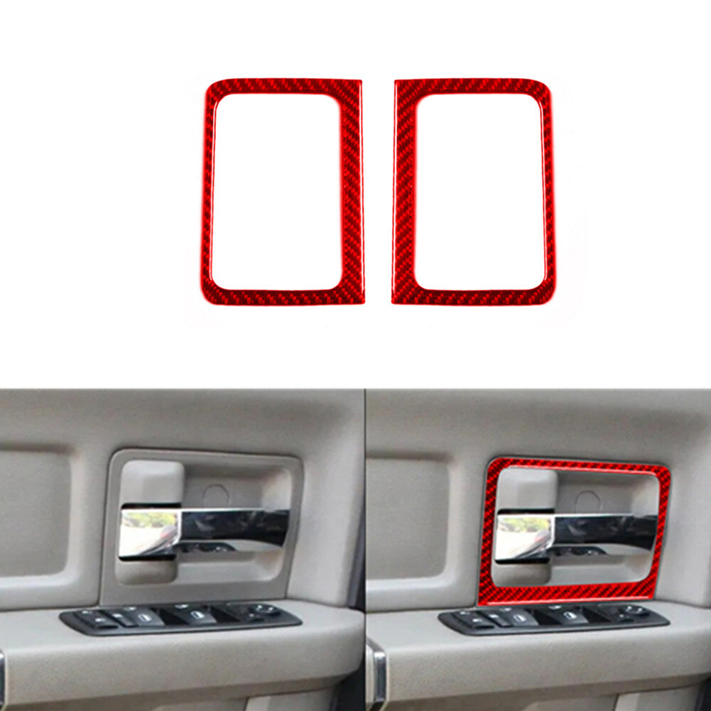 Car Outside Door Handle Trim Interior Carbon Fiber Sticker for Audi Q7 2016-2019 v