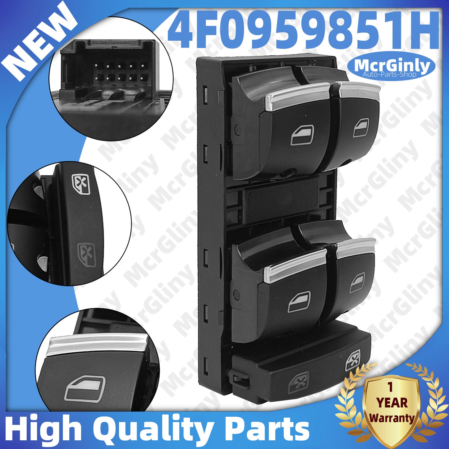 Front left driver's side window control switch 4F0959851H is suitable for Audi Q7 A3 Quattro- n
