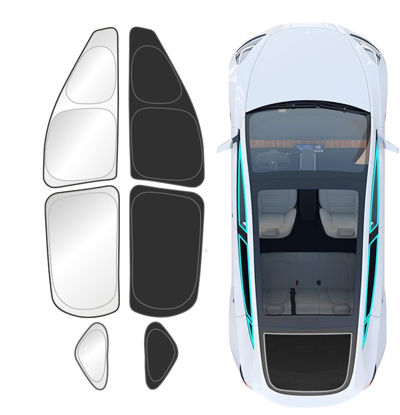 Custom Fit 2020-2024 for Tesla for Model Y Side Window Sun Shade Foldable Privacy Cover