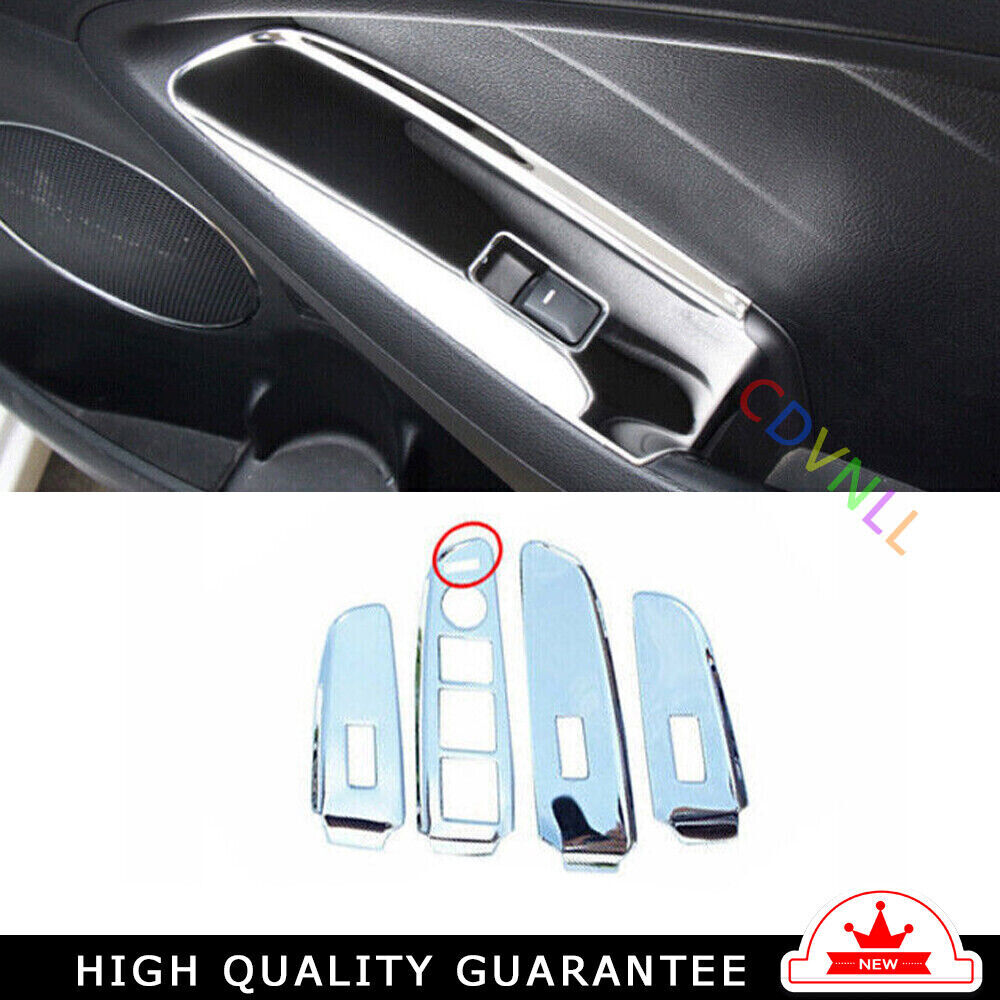 Car Glass Window Lifting Lock Cover Trim for Kia K3 Forte 2014-2018 Chrome Steel