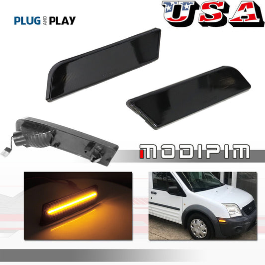 Euro Style Smoke Lens SideMarker Signal Light Kit for 10-13 for Transit Connect- v