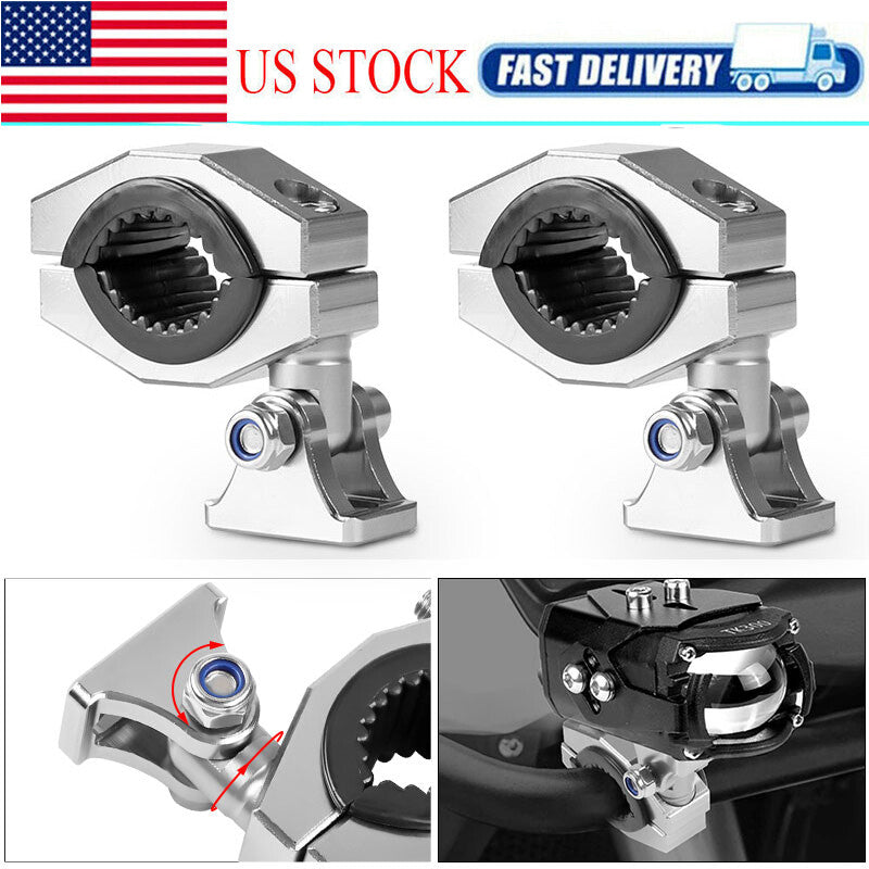 2pcs Motorcycle Mount Bracket Holder Clamp Spot Light Headlight Fog Driving Lamp