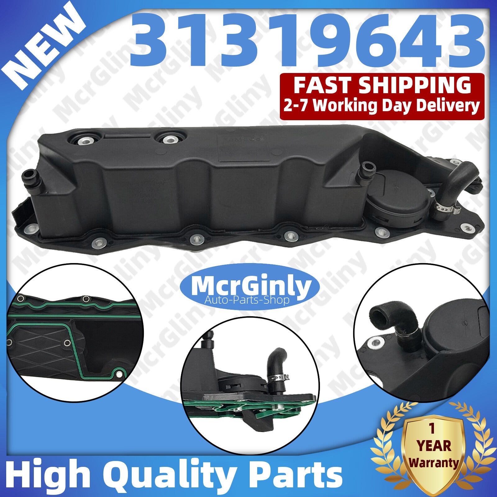 Valve cover with gasket suitable for XC60, V60, S80L, XC70, V70, S60 #31319643 #30757223 3.0L- n