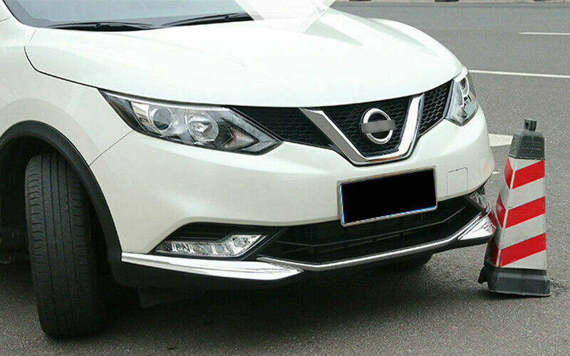 2For for Nissan Rogue Sport 2017-2021 Chrome Front Bumper Side Spoiler Corner Guard