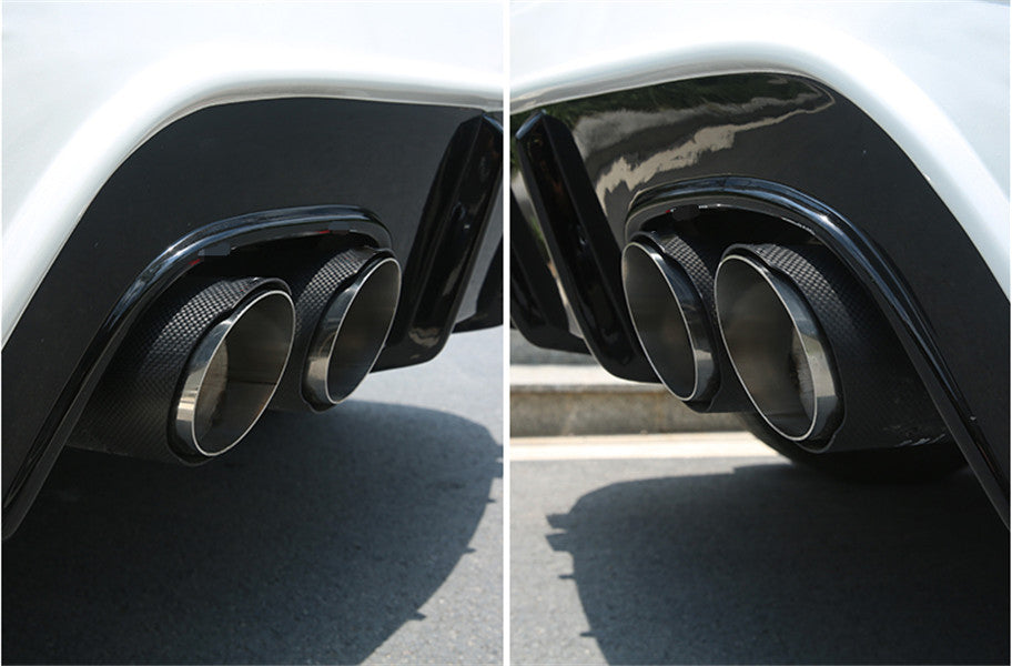 for Cadillac XT4 2019-21 Carbon Fiber Rear Tail Exhaust Muffler Tip Pipe Trim 2P