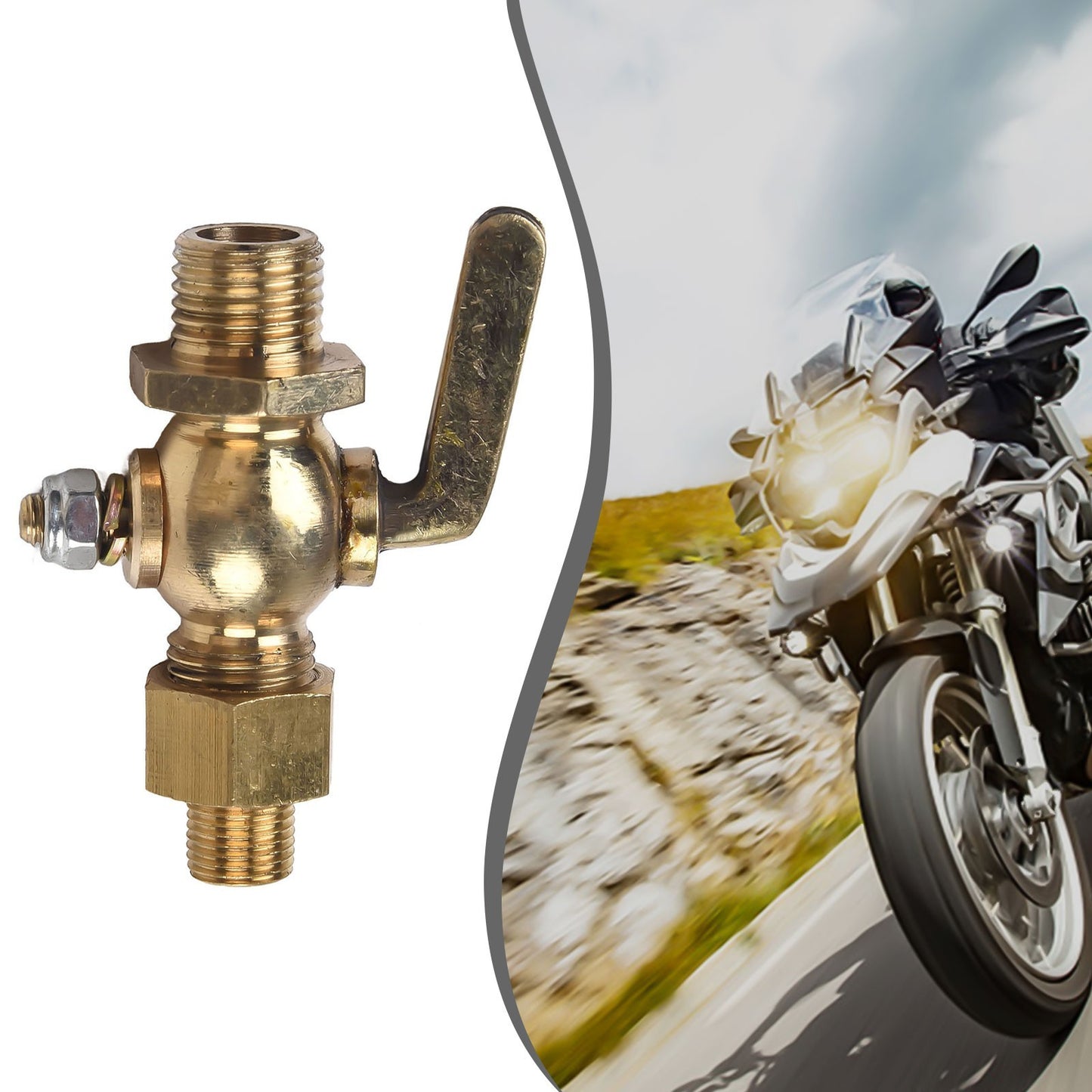 1/8IN-1/4IN Fuel Delivery Accessories Valve Brass Petcock Switch Rotation Q
