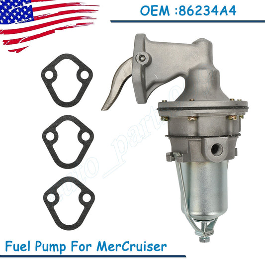 Mechanical fuel pump suitable for OMC 2.5L, 3.0L, MerCruiser 3.0L, 3.7L, and 4.1L engines: 18-7278 86234A4- n