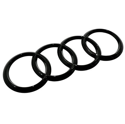 for Audi rear ring badge boot trunk sticker badge gloss black 216 mm x 76 mm