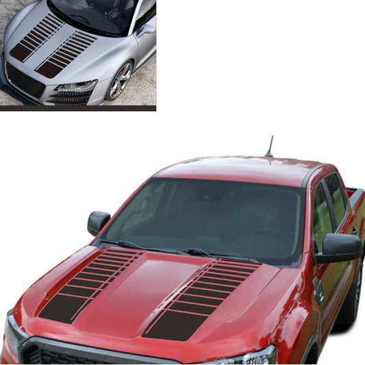 Car for SUV Pickup Hood Stickers Stripe Style Matte Black Vinyl Decals Films 2Pcs