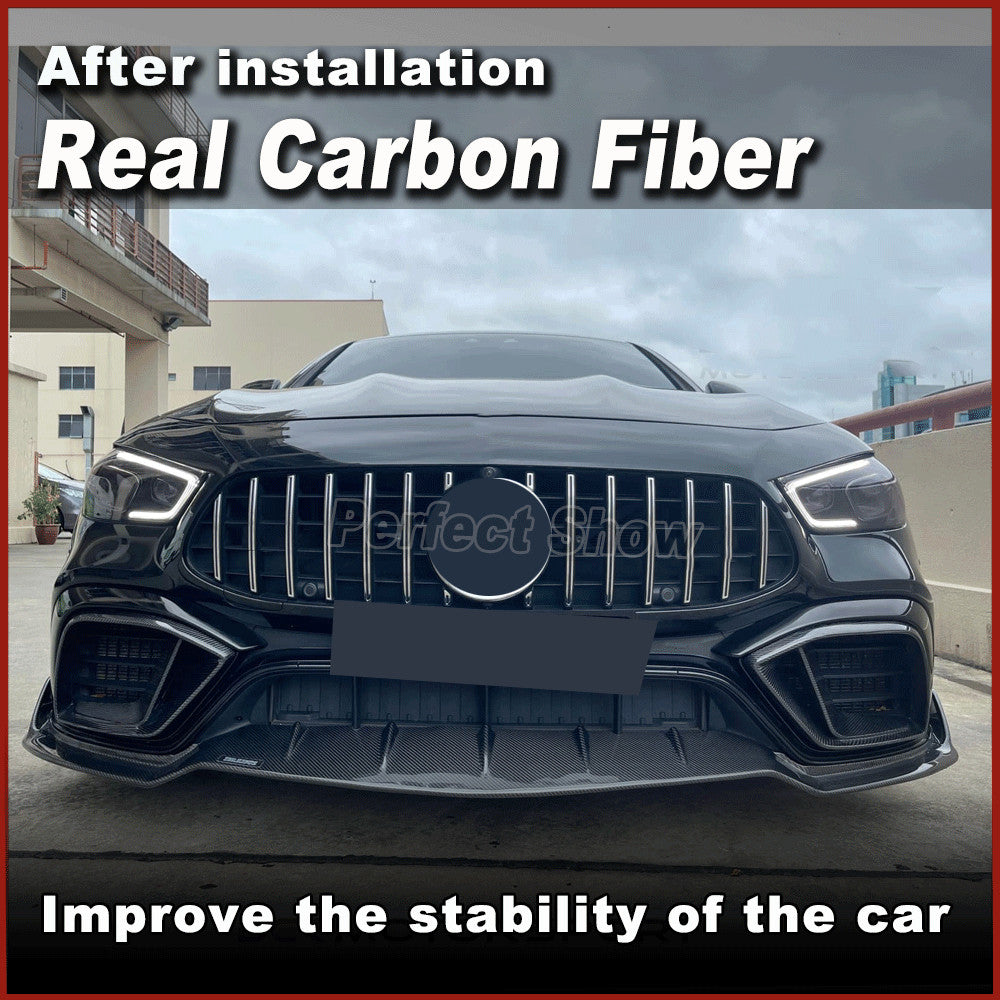 for Benz AMG GT GT50 GT53 GT43 Real Carbon Front Bumper Grill Fog Air Vent Cover