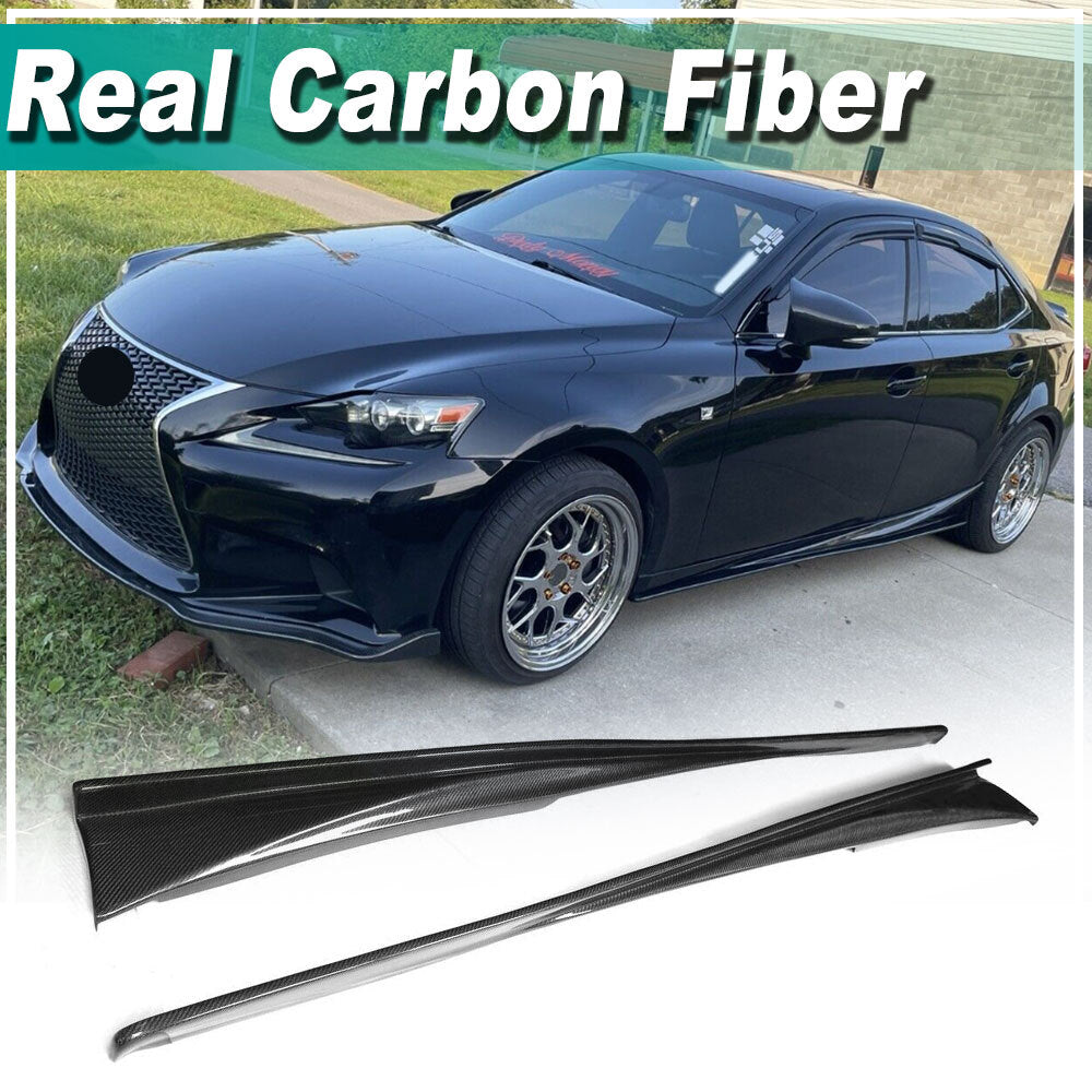 for Lexus IS250 IS350 Base/F Sport 2013-20 REAL Carbon Side Skirts Extension Lip