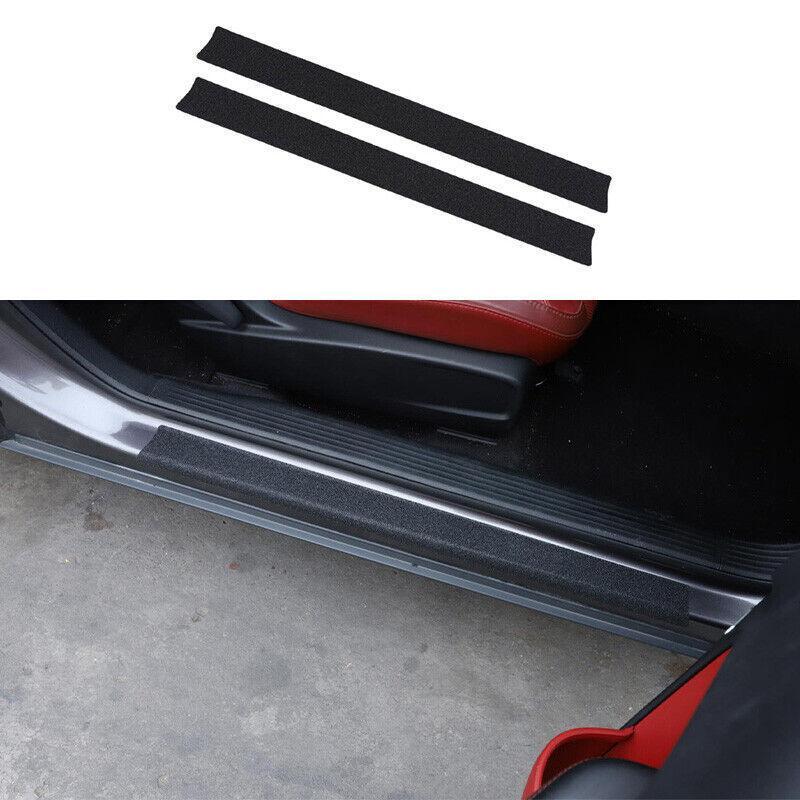 for Dodge for Challenger 2010-21 Black Sand Paper Door Sill Plate Scuff Cover Guard