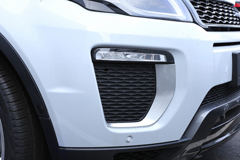 2X Matte Silver Exterior Front Fog Light Frame Trim for Range Rover Evoque 16-19