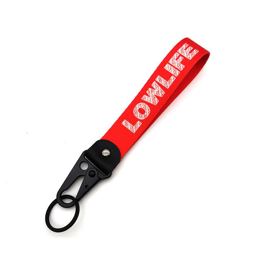 1 car keychain/ring with lanyard, Lowlife red, suitable for Mazda .