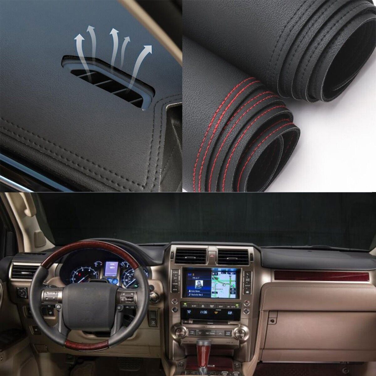 1X PU leather Dashboard Dash Mat Non-slip DashMat Shade for Lexus GX 460 2010-21