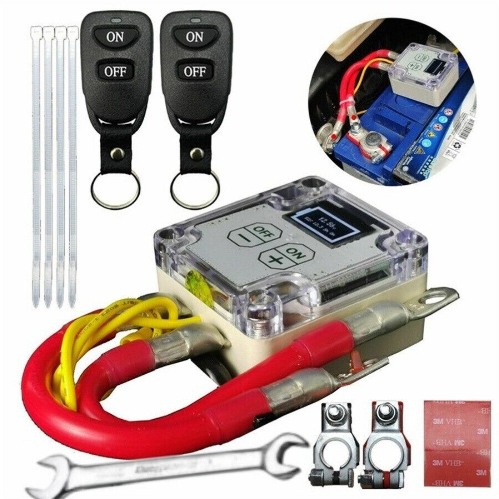 Car Battery Isolator Disconnect Cut-Off Power Switch Wireless Remote Kit +Tools. n