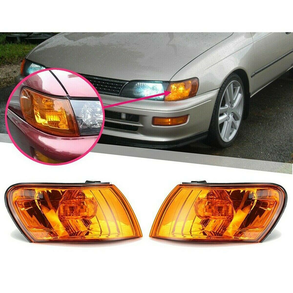 1. Dual parking corner light with amber lens suitable for Corolla AE100 AE101 1993-1997- n