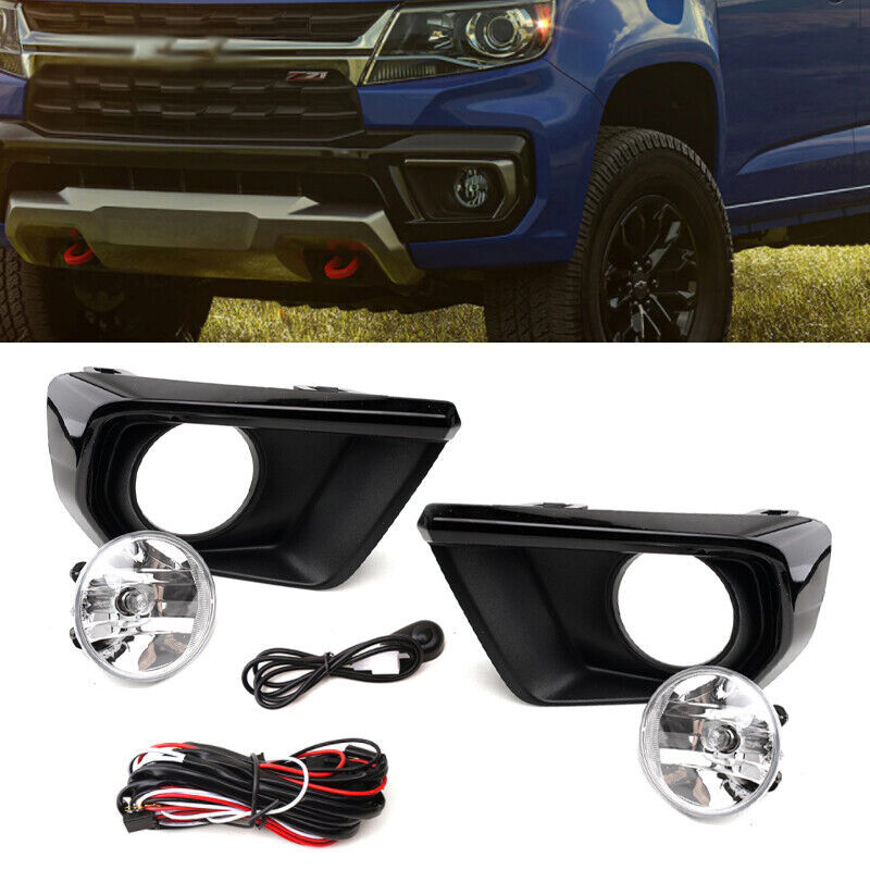 Front Bumper Fog Lights Lamps w/Wiring Switch Cover for Chevy Colorado 2020 2021