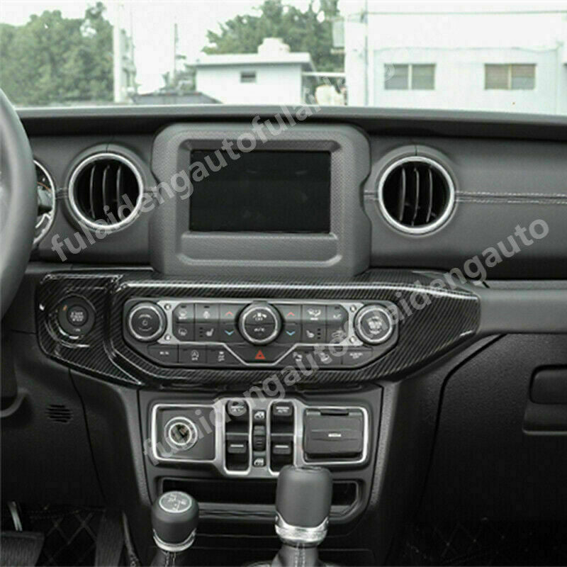 Carbon Fiber Air Conditioning Control Panel Trim for Jeep for Wrangler JL 2018-2021