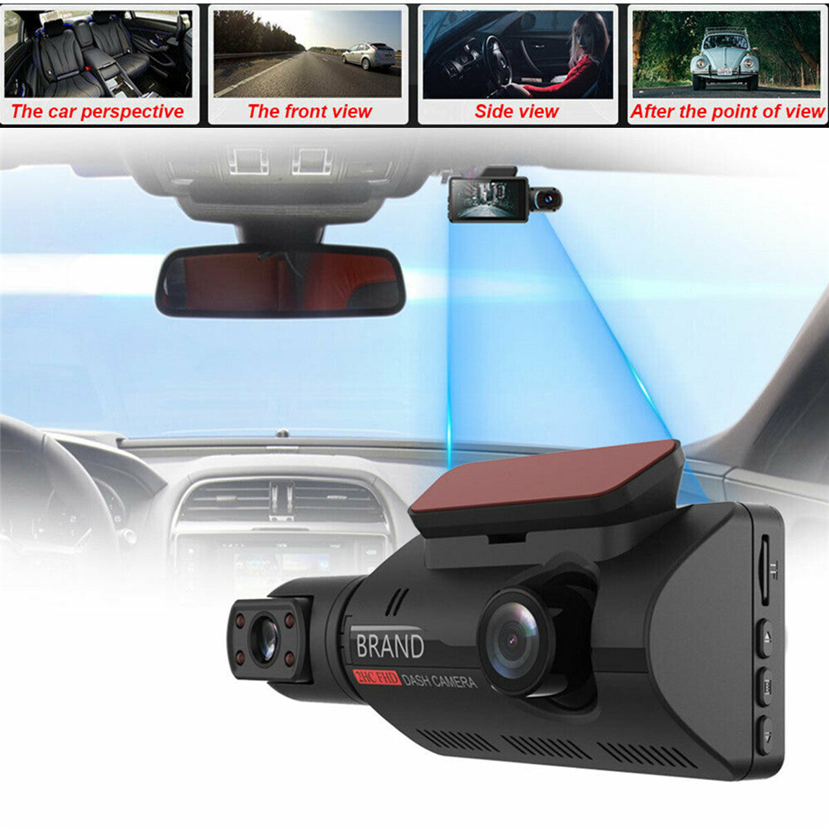 2HC FHD 1080P 3 Inch Car Dash Cam Driving Video Recorder DVR Dual Lens Camera