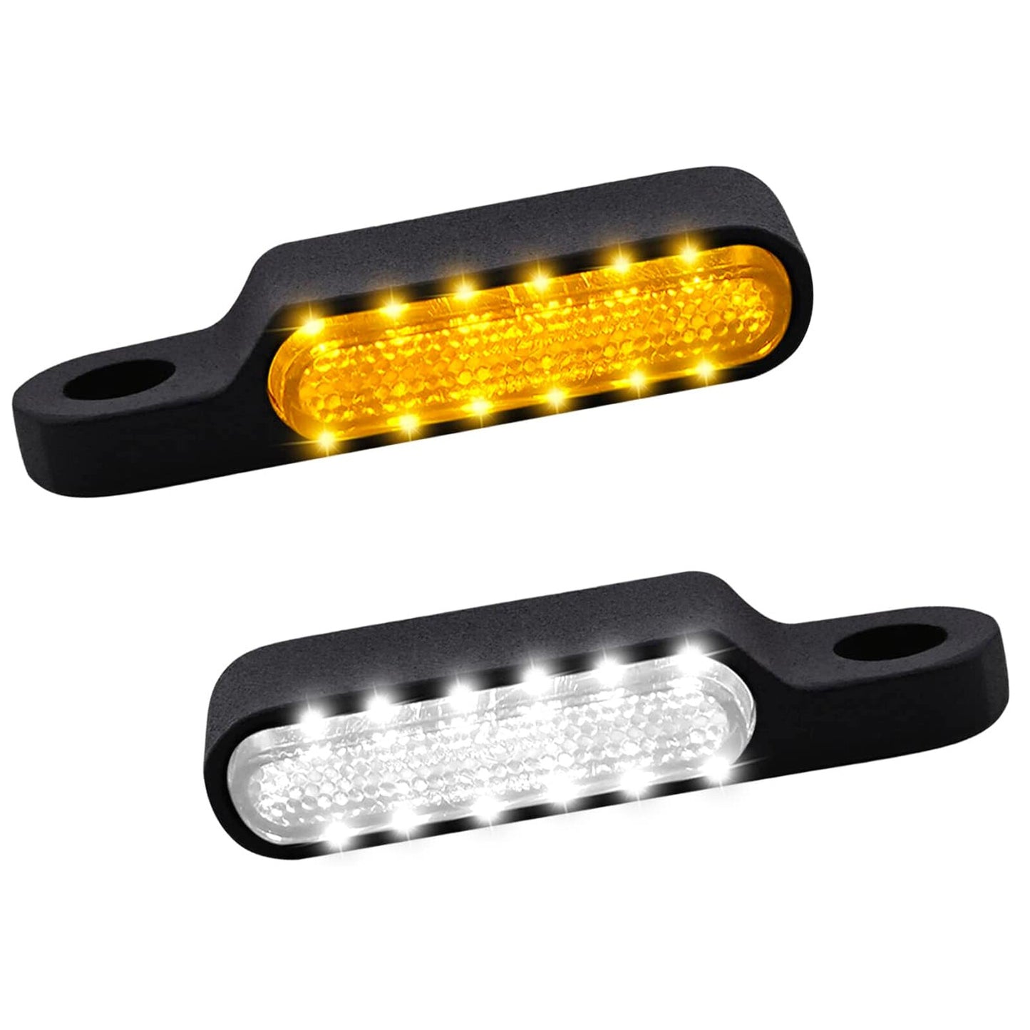 2PCS 12V LED MOTORCYCLE TURN SIGNAL INDICATOR LIGHT for MINI UNIVERSAL BLACK E-TESTED Q