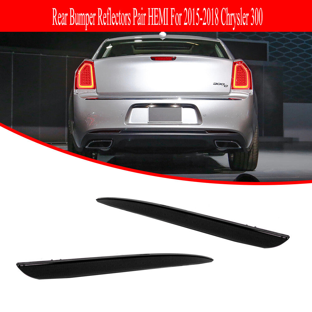 2-Piece Smoked Lens Bumper Reflector Rear Light Cover Kit for 2015-2022 for Chrysler 300 Q