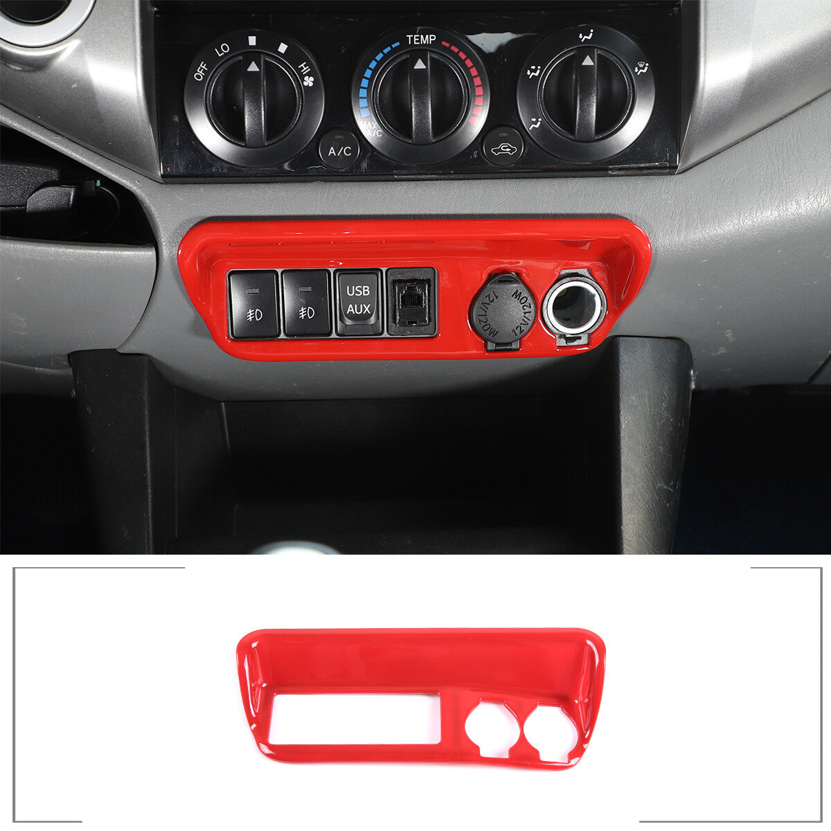 Black carbon fiber drive storage box panel sticker decoration for @ Tacoma 11-15- v