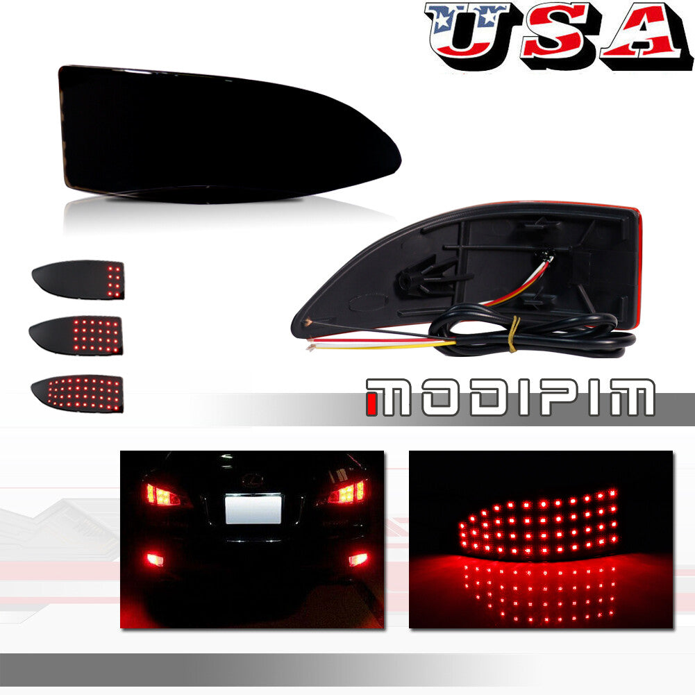 Smoked Lens LED Bumper Reflector Rear Light Kit for 2006 - 2013 for Lexus IS250 IS350 - v