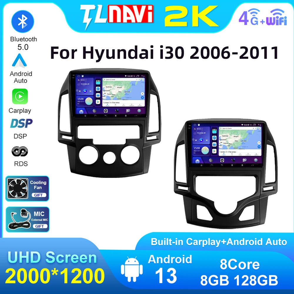 for Hyundai i30 2006-2011 CarPlay Android Car Radio GPS Multimedia Player Screen