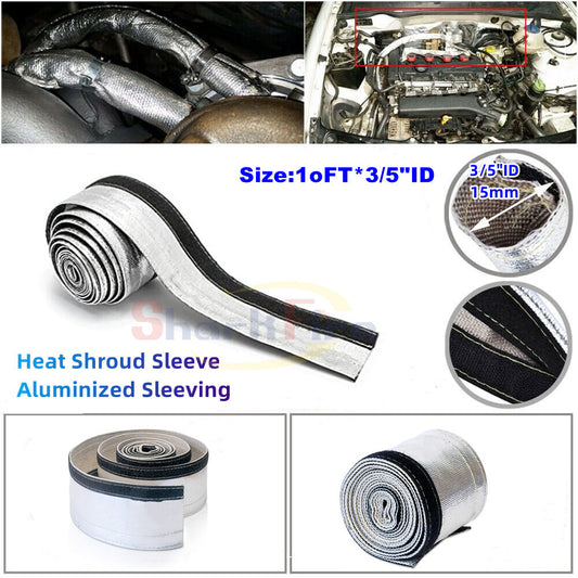 Heat shield sleeve aluminum alloy sleeve protective barrier hook 5/8 ID