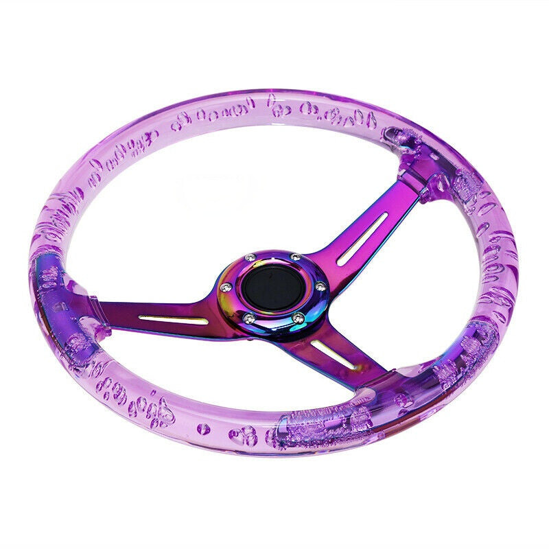 Car Acrylic Steering Wheel Bluing Spokes 350mm 14inch Racing Purple