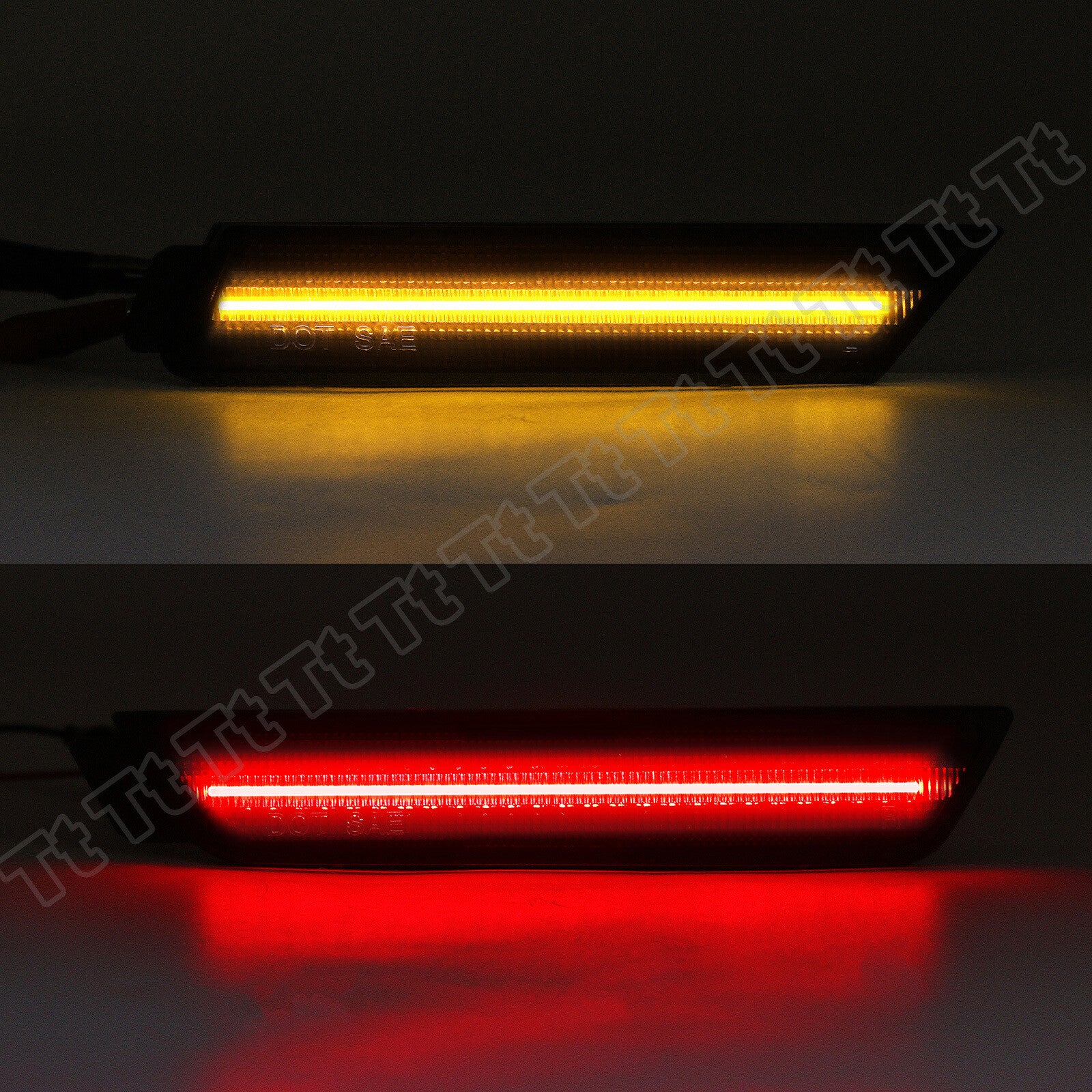 Front and Rear Bumper LED Side Marker Lights for 2010 - 2015 for Camaro Smoke Lens - v