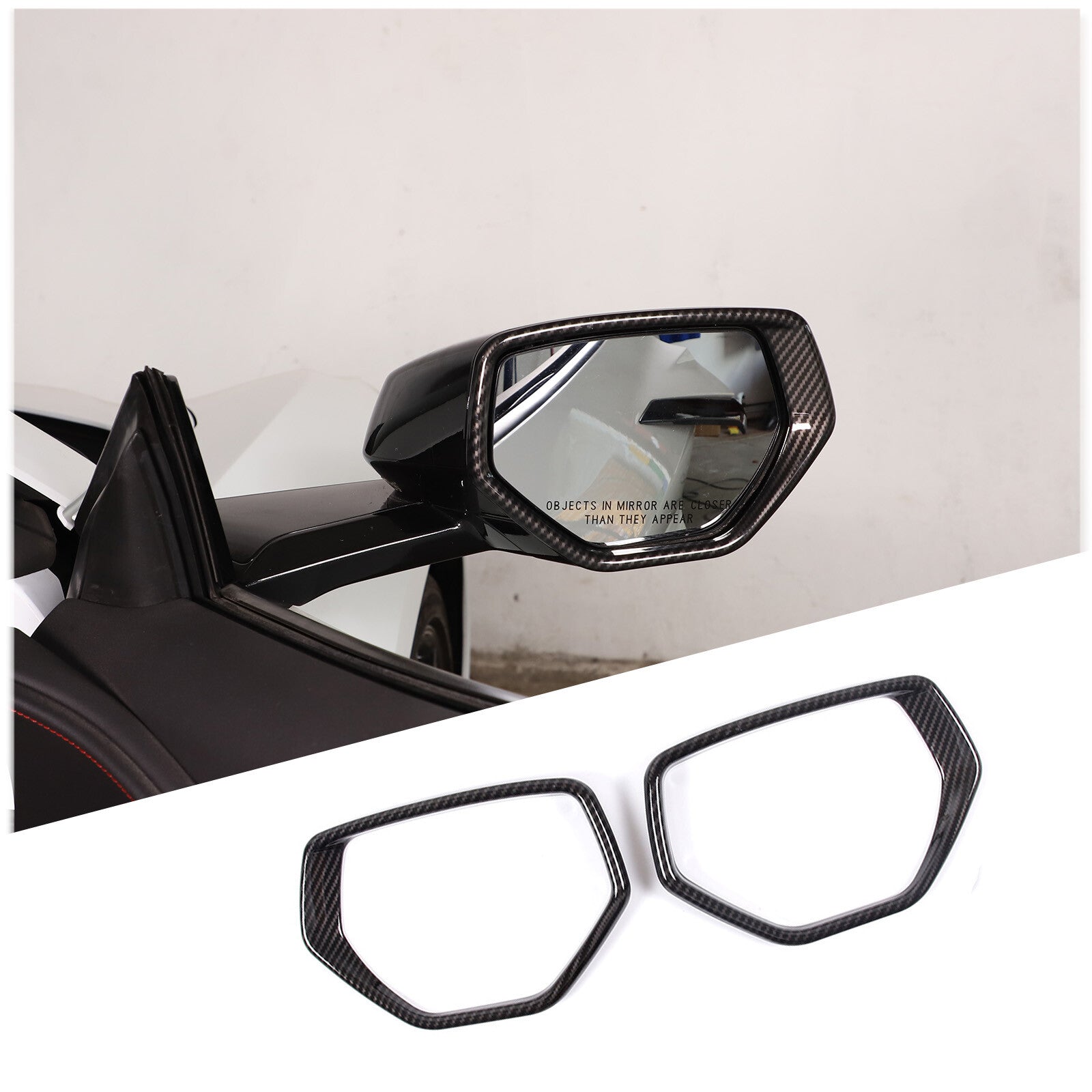 Carbon fiber style side mirror rain guards are suitable for the for Corvette C8 (2020-23). n