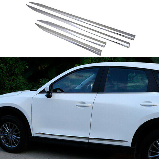 Chrome Body Side Door Molding Line Cover Trim Guard 4pc for Mazda CX-5 2017-2021