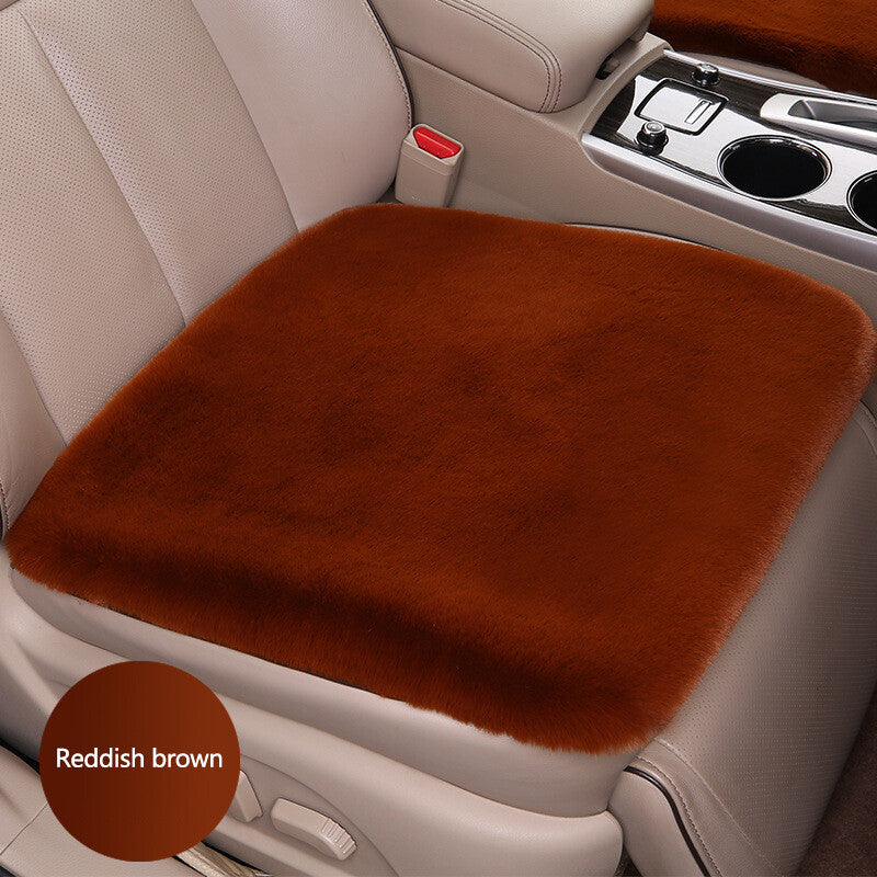 1Pc Car for Seat Cover Front Cushion Plush Soft Comfort Pad Protector Mat Warm Brown