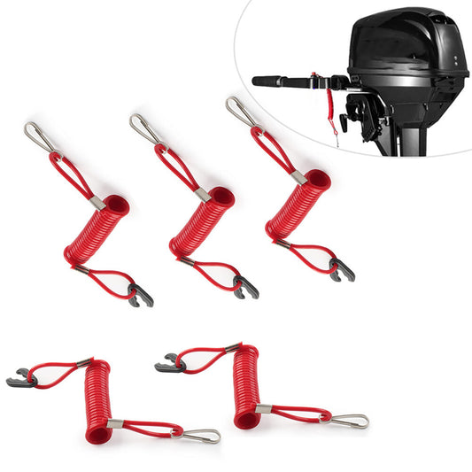 5xOutboard Kill Switch Lanyard Tether Emergency Stop Lanyard for Yamaha Evinrude Q