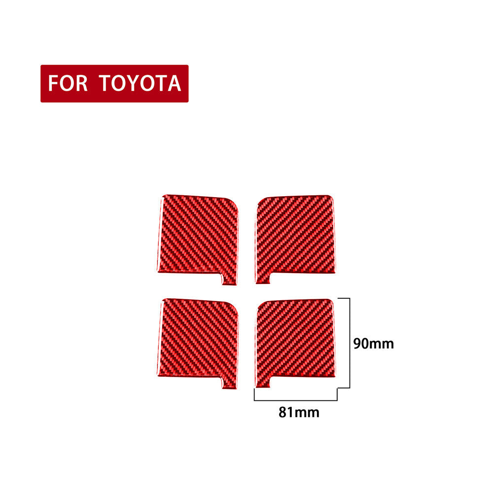 Red Carbon Fiber Interior Door Handle Bowl Panel Cover for T@yota Tundr@ 2014-21