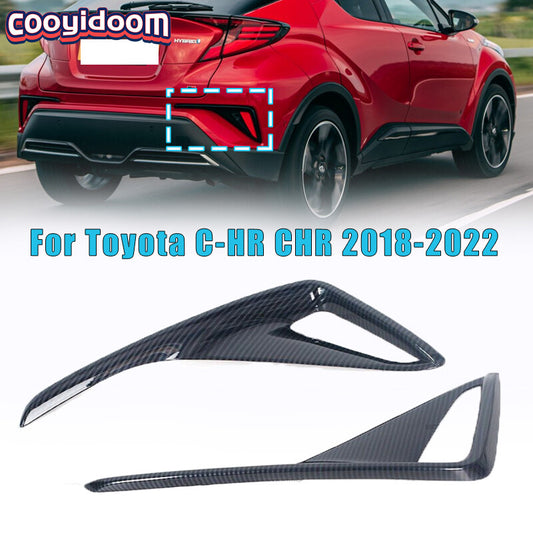 Carbon fiber rear fog light bumper cover trim for Toyota C-HR 2018-2022