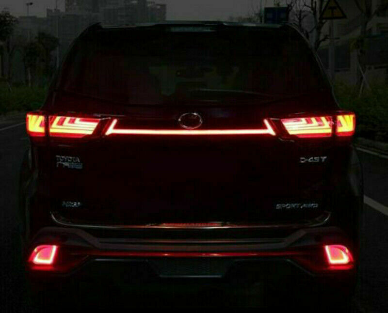 for Toyota Highlander 2015-2019 Black Rear Door Trunk LED Tail Light Cover Trim