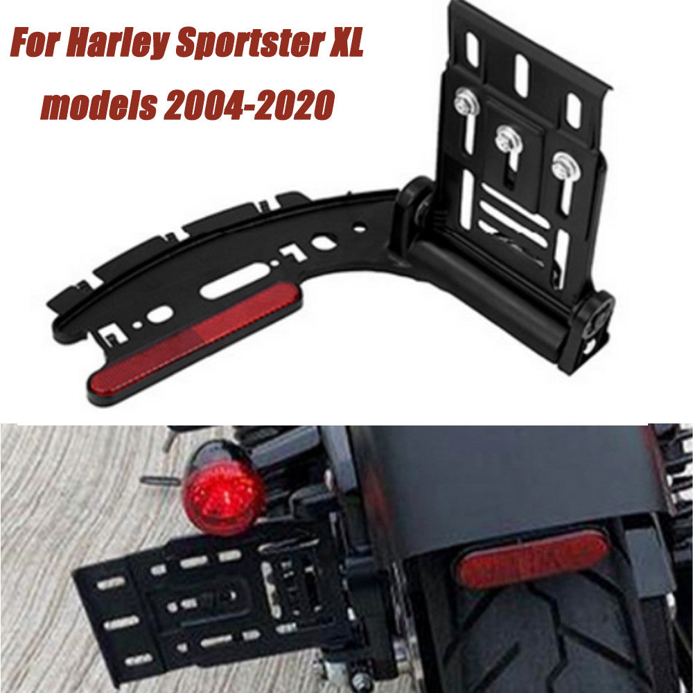 LED bracket with LED light mounted on the license plate side, suitable for Harley Sportster. n