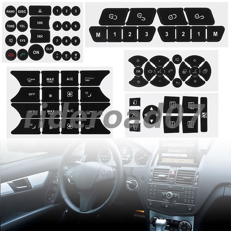 Radio Stereo Worn Peeling Button Repair Kit Decals Stickers for Benz