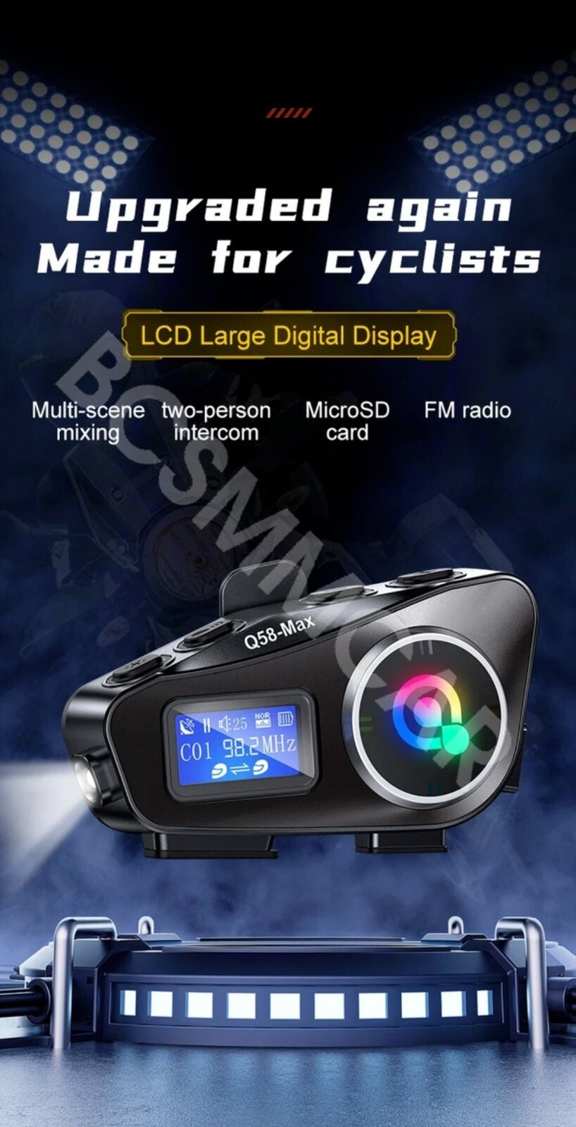 Bluetooth Headphone Motorcycle Helmet Intercom Headset FM Radio Waterproof New n