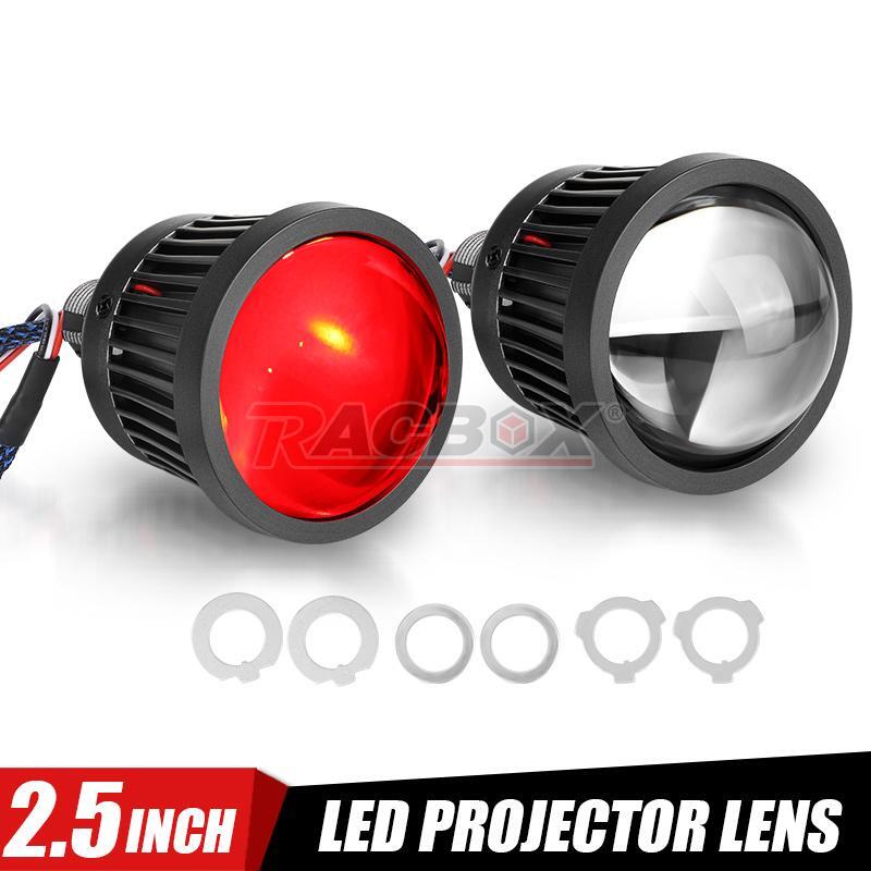 New 2PCS Red Devil Demon Eyes LED For 2.5 Projector Lens Headlight Retrofit