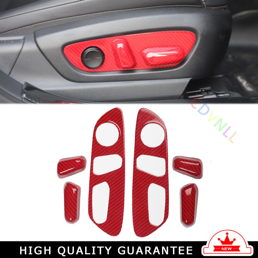 Car for Seat Adjustment Button Panel Trim Fit for Lexus for ES 2018-21 Red Carbon Fiber